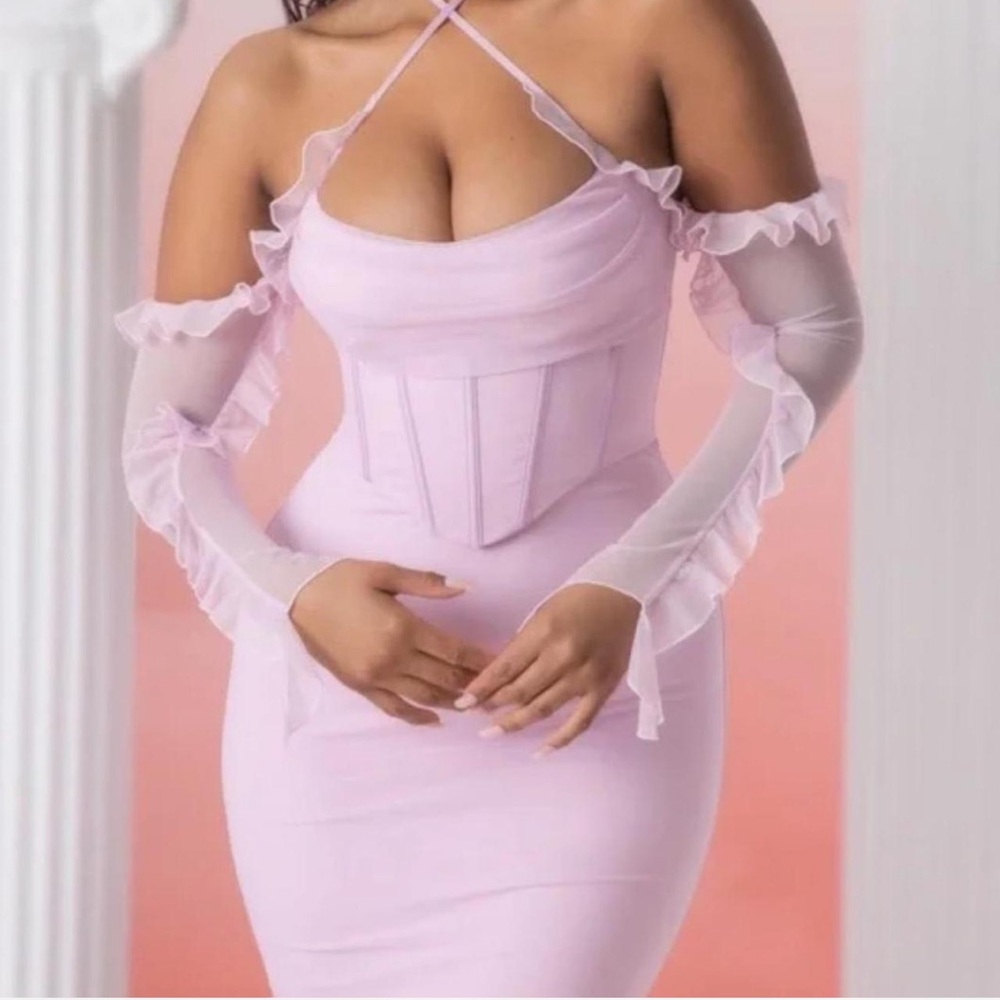 OH POLLY NEW WITH TAGS ‘FRILL DETAIL COWL NECK’ DRESS